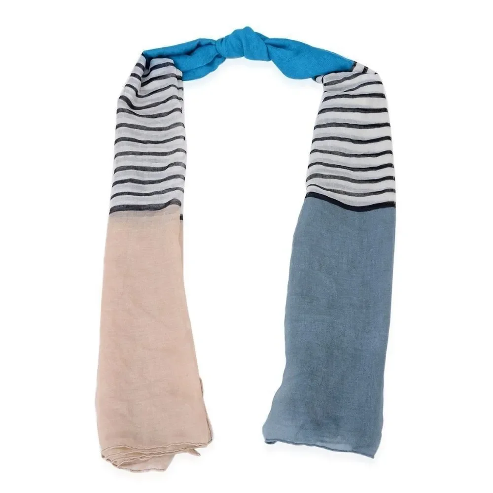 J Francis Scarf Viscose Teal Tan Gray 4 FOR $20